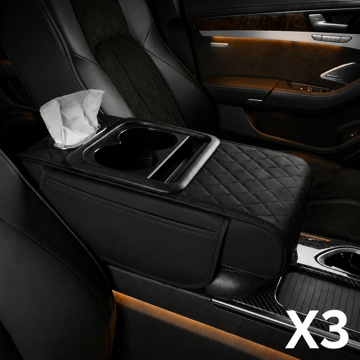 BLACK ONLY - 3 Car Armrest